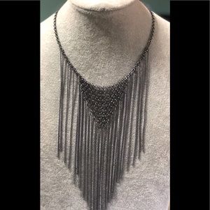 Black Tasseled Necklace with Free Earrings